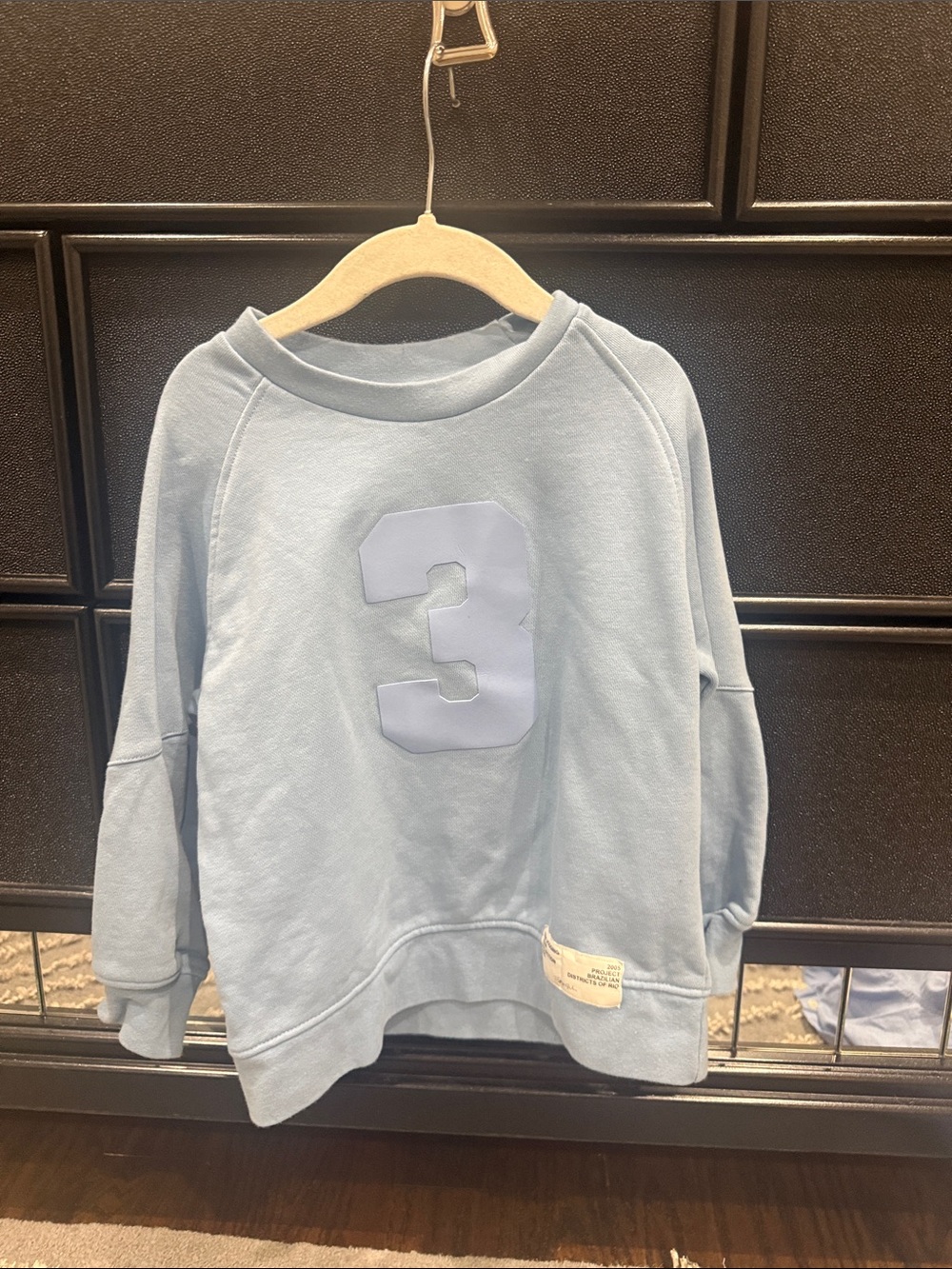 Zara Kids Light Blue Number 3 Pullover Sweatshirt. Worn once